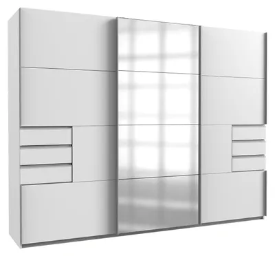 Produktbild von Kleiderschrank Saigon Schwebetüren weiß mit Spiegel 270 cm