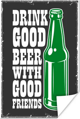Produktbild von MuchoWow® Poster Mancave - Bier - Vintage - Flasche 60x90 cm - Wanddekoration
