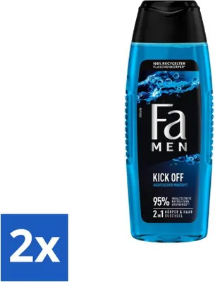 Image de Fa Men - Gel douche - Kick Off - Rafraîchissant & énergisant - Soignant - 250 ml - Pack avantage - 2 pièces
