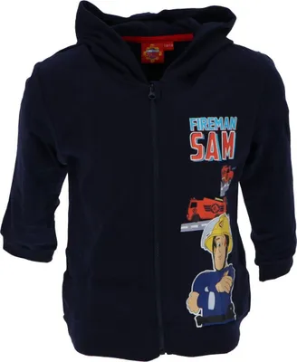 Produktbild von Feuerwehrmann Sam Jacke Kinder-Sweatjacke aus Baumwolle Hält an kühlen Tagen warm Schwarz 98/104