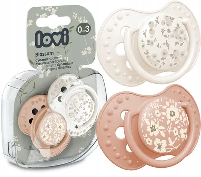 Produktbild von Lovi Dynamischer Beruhigungsschnuller 0-3 M 2St Blossom Pastellfarben