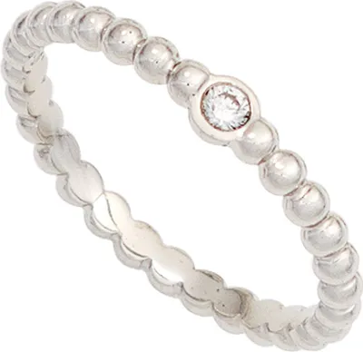 Produktbild von Ring Kugelring 950 Platin Diamant Brillant 0.05Ct W/SI Platinring Innenumfang 54mm  Ø17.2mm