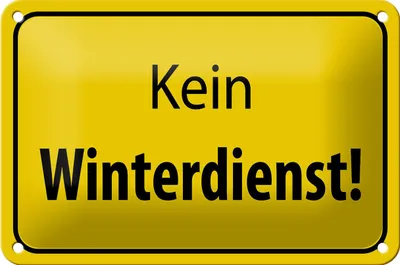 Produktbild von Blechschild Hinweis 18x12cm kein Winterdienst Warnschild