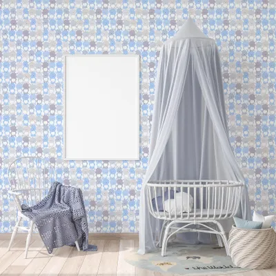 Produktbild von TADESSI Tapete Tiere Gianni M1-No.740 Vliestapete Blau Grau Tapete mit Tieren Jungenzimmer Mädchenzimmer