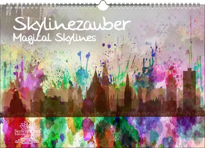 Produktbild von Skylinezauber DIN A3 Immerwährender Kalender Skylines in Aquarell - Seelenzauber