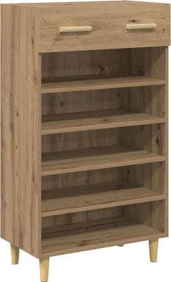 Image de vidaXL Armoire à chaussures artisanale en chêne 60 x 35 x 105 cm Matériau dérivé du bois