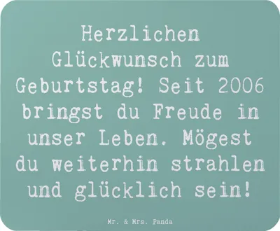 Produktbild von Mr. & Mrs. Panda Mauspad Spruch 2006 Geburtstag - Meeresbrise - Geschenk, pc mausunterlage, Mousepad, Geburtstagsgeschenk, mousematte, Geburtstagsgruß, Alter, Gefühle