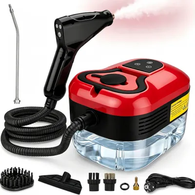 Produktbild von Dampfreiniger, 2500W Tragbarer Handdampfreiniger Hochtemperatur, tragbarer Reiniger, 6 Einstellbare Geschwindigkeiten, für Auto, Küche, Badezimmer