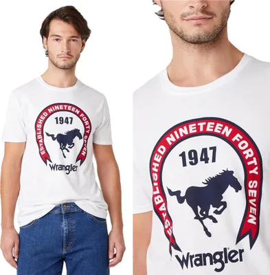 Produktbild von WRANGLER Herren, T-Shirt W7AGD3989, S, Weiß, sport, tshirt, shirt