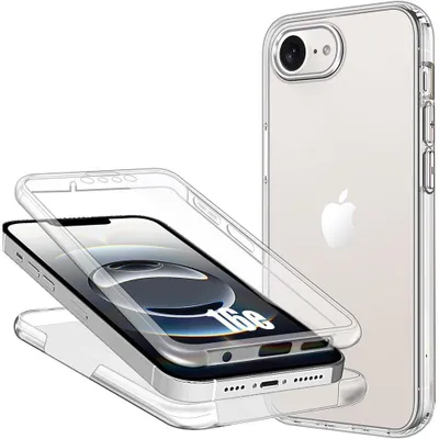 Image de Coque pour iPhone 16e - Protection Intégrale Transparente Anti-Rayures Silicone Souple + PC Rigide