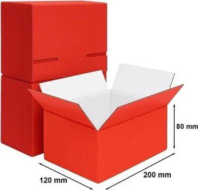 Obrázok produktu pre Kartónová škatuľa s viečkom Kartónová škatuľa 200 x 120 x 80 mm Červená 100 kusov