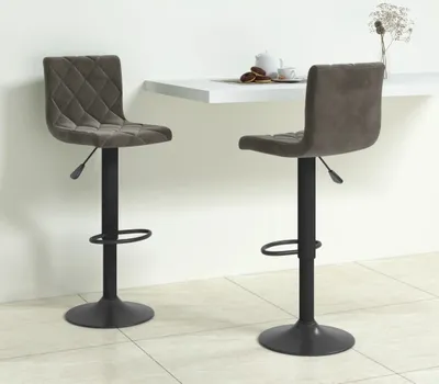 Produktbild von Maison Exclusive - Barhocker 2 Stk. Dunkelgrau Samt