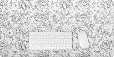 Produktbild von Blumenkonturmuster – Schreibtischunterlage – Rutschfeste Tischunterlage – Schreibtischmatte für Büro & Zuhause – Schreibunterlage – Mauspad – Tischmatte – 90 x 45 cm