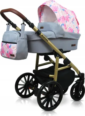 Produktbild von BabyLux® Aspero | 3in1 Kinderwagen Set | Peony And Rose | Kombikinderwagen | Kinderwagenset | Bu