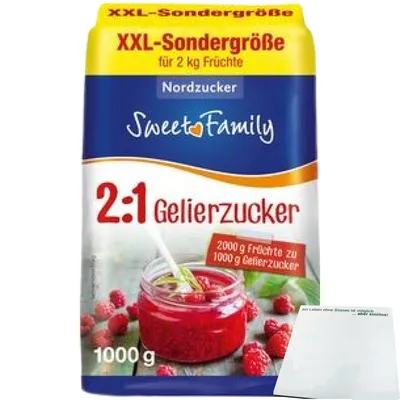 Produktbild von Sweet Family Gelierzucker 2zu1 XXL Sondergröße (1kg Packung) + usy Block