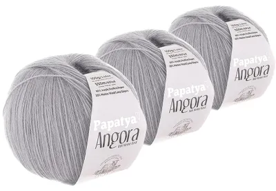 Produktbild von Papatya Angora Style Wolle 1650m/3x100g Strickgarn 20% Merino  Häkelgarn
