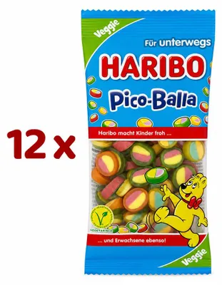 Produktbild von HARIBO Pico-Balla Fruchtgummi mit Schaumzucker Tüte 12x 65g
