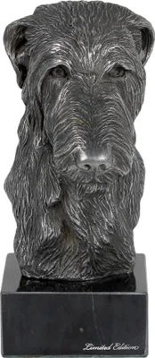 Obrázok produktu pre Deerhound, škótsky jeleňový pes, Scottish Deerhound – figúrka z mramoru, pokrytá strieborným kovom, ručne vyrobená, značka Art-Dog