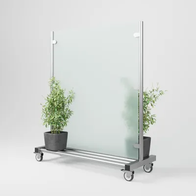 Produktbild von Mobiler Wind- und Sichtschutz auf Rollen mit Feststellbremse 150 cm breit