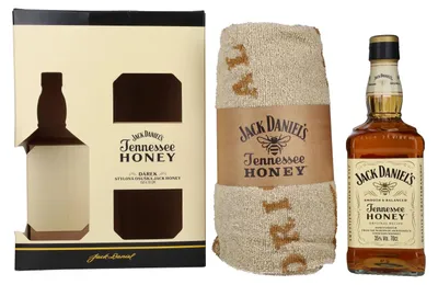 Image de Jack Daniel's Tennessee HONEY 35% Vol. 0,7l en boîte cadeau avec Handtuch