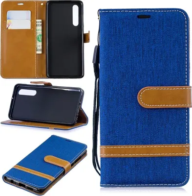 Produktbild von Huawei P30 Handy Hülle Schutz-Tasche Case Cover Kartenfach Etui Wallet Blau