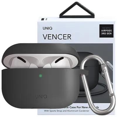 Zdjęcie produktu dla Uniq Etui Vencer Airpods Pro Silicone Szary/Charcoal Dark Grey