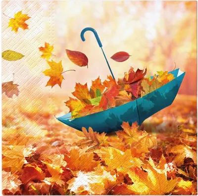 Produktbild von Servietten 33x33 cm - Umbrella leaves