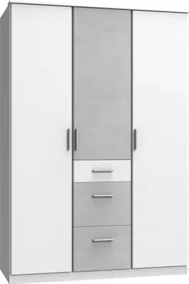 Produktbild von Dreh-/Schwebetürenschrank >Joker< (B/H/T: 135x199x58 cm) in Weiß