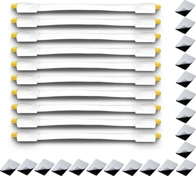 Produktbild von 10x ARLI Fensterdurchführung UltraSlim Weiß | TV SAT Flachkabel 0,2 mm vergoldet DVB-S2 DVB-T2 für Fenster & Türen