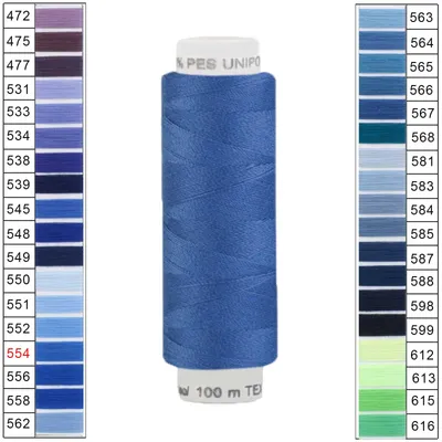 10 x 100m / 1 Spule Unipoly 120 TEX14x2 Polyester brillantblau