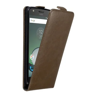 Immagine prodotto di Custodia Cadorabo per Motorola MOTO Z PLAY Cover protettiva in marrone Custodia Flip per telefono cellulare Custodia Cover
