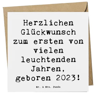 Produktbild von Mr. & Mrs. Panda Glückwunschkarte Spruch 2023 Geburtstag - Weiß - Geschenk, Grußkarte, Geburtstagsgeschenk, anlasskarte, Geburtstagsfeier, doppelkarte, Geburtstagswünsche