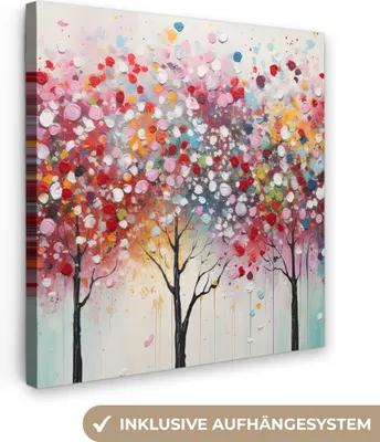 Produktbild von MuchoWow® - Leinwandbilder - Kunst - Bäume - Natur - Acryl, Wandbild, Wanddeko Bilder Wohnzimmer, 20x20 cm