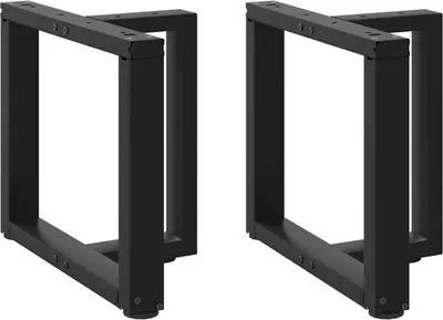 Produktbild von Couchtischbeine T-Form 2 Stk. Schwarz 50x25x(42-43) cm Stahl
