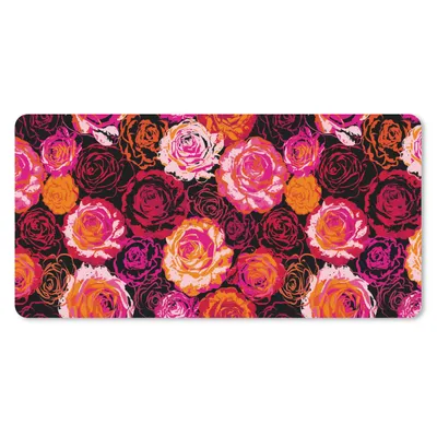 Produktbild von MuchoWow® Schreibtischunterlage Rosen - Muster - Blumen 80x40 cm - XXL Mauspad - Gaming Mauspad