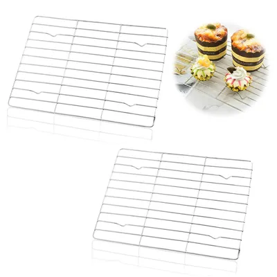 Produktbild von Grillrost 2er-Set, aus Edelstahl 23 x16,5x 1,5 cm, Gesund & Langlebig, Rostfrei & Spülmaschinengeeignet
