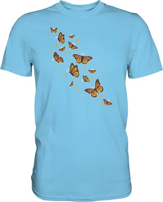 Produktbild von Frauen Monarch Schmetterling T-Shirt – Sky Blue / XL