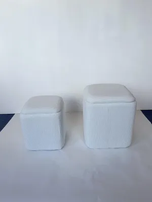 Zdjęcie produktu dla Polsterhocker Samt Sitzhocker Weiß