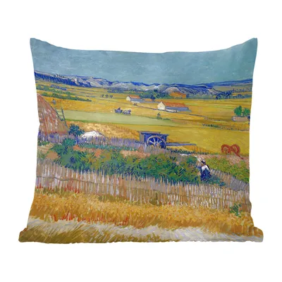 Produktbild von MuchoWow® Zierkissen Sofakissen Wohnzimmer Dekokissen 45x45 cm Die Ernte - Gemälde von Vincent van Gogh - Schlafpolster - Polster für das Sofa