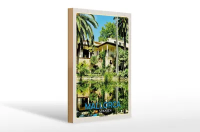 Produktbild von Holzschild Reise 20x30cm Mallorca Spanien Jardines de Alfabia Deko