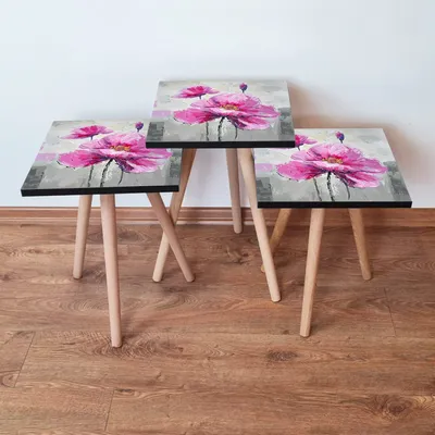 Produktbild von Skye Decor, 3Shp298 - Grey, Satztisch (3 Stück), Grau, 100 % MDF, 35 x 35 x 52 cm