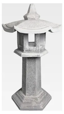 Produktbild von Japanische Steinlaterne aus Steinguss, Höhe 96 cm, Gewicht 72 kg, Grau, Frostsicher für den Außenbereich
