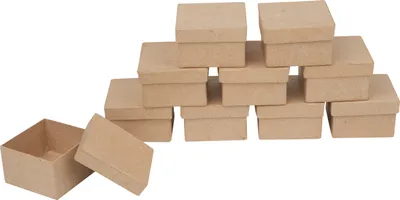 Produktbild von VBS XXL Pappschachteln "Quadrat", Natur, 6,5 x 6,5 x 3,8 cm, 10 Stück