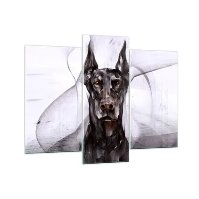 Produktbild von Bilder auf glas - Hund Abstraktion - 130x100cm - Glasbilder - Wandbilder - Kunstdruck - zum Aufhängen bereit - Wanddekoration aus Glas - Glas Bilder - Wandbild auf Glas - 3 Teile - GCB130x100-3999