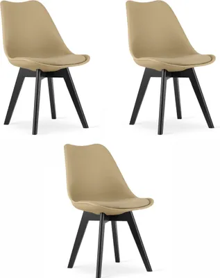 Immagine prodotto di Sedia MARK - beige scuro / gambe nere x 3