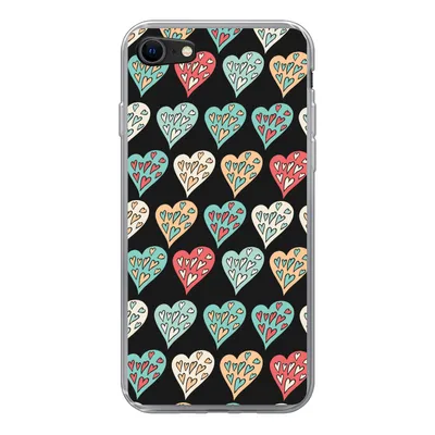 Produktbild von MuchoWow® Handyhülle Schutzhülle Hülle für iPhone SE 2022 Mädchen - Herz - Herzen - Muster - Mädchen - Kinder - Mädchen Silikon Softcase Handy Hülle - Schutzhülle