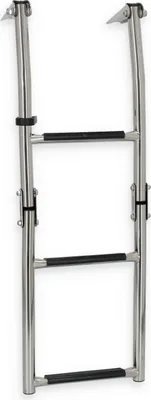 Produktbild von Badeleiter für Boote, klappbar, aus Edelstahl, mit 3 rutschfesten Kunststoff-Stufen, Länge: 70 cm