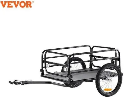 Produktbild von Famanu Faltbare Fahrradanhänger - Hohe Tragfähigkeit - 72,5 kg Tragkraft - 40 cm Räder - Rostfreier Stahlrahmen