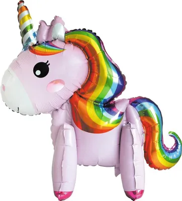 Zdjęcie produktu dla Balon foliowy Jednorożec, 65 cm, różowy, stojący