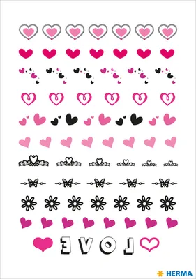 Produktbild von Herma FASHIONLine CLASSIC Nail Tattoo Hearts